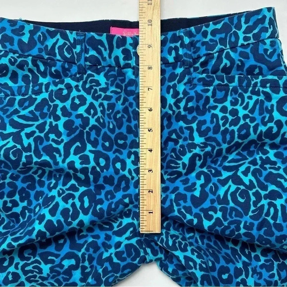 Lilly Pulitzer Cotton‎ Kelly Ankle Pants Turquoise Blue Cheetah Print Size 6 - Picture 8 of 10